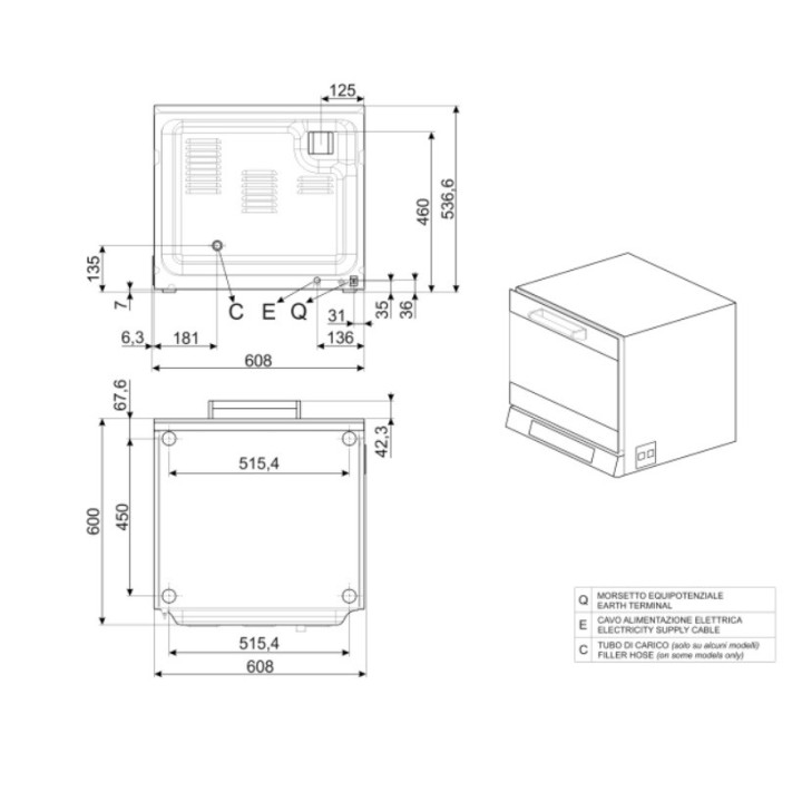 Piec konwekcyjny wielofunkcyjny z nawilżeniem i grillem 4*GN 2/3 SMEG ALFA43XE1HDS