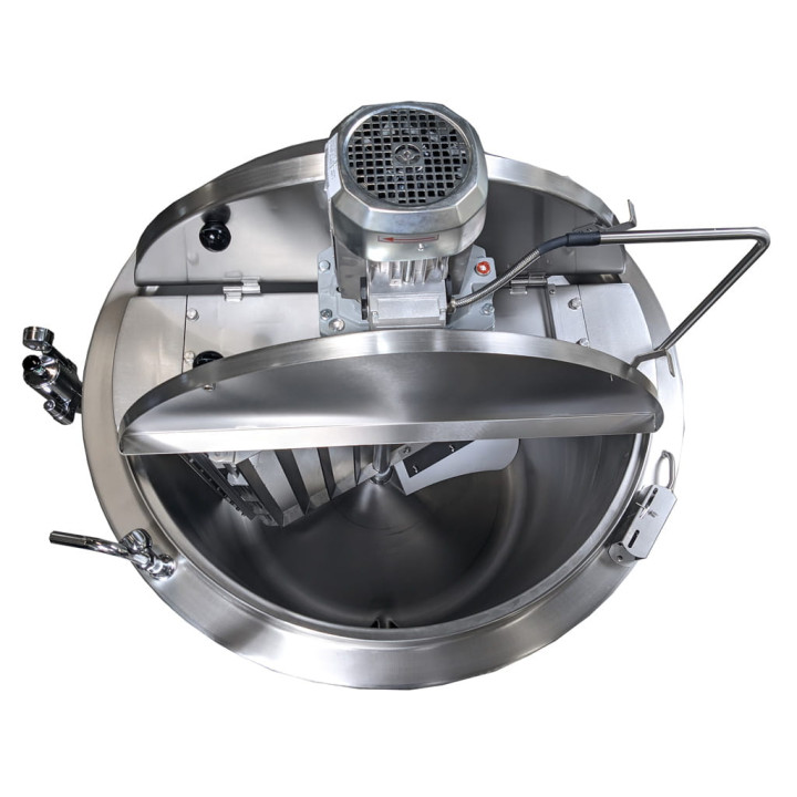 Kocioł warzelny parowy z grzaniem pośrednim | opcja mieszadła | 200 l | maks. zużycie pary ~70 kg/h | 990x1020x890 mm | RQK-