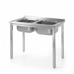 Stół z dwoma zlewami - skręcany 1000x600x850