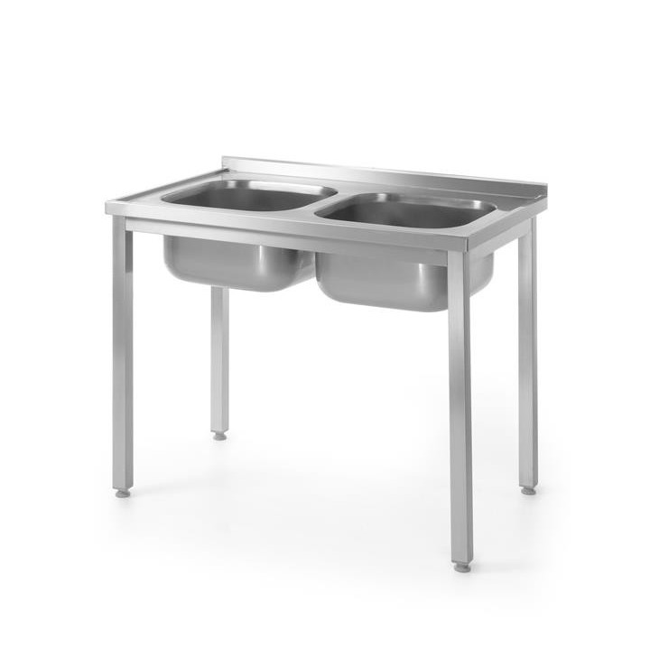 Stół z dwoma zlewami - skręcany 1000x600x850