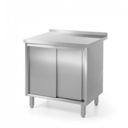 Stół przyścienny, z szafką z drzwiami suwanymi 1200x600x850 - spawany