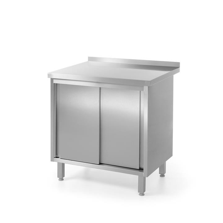 Stół przyścienny, z szafką z drzwiami suwanymi 1200x600x850 - spawany