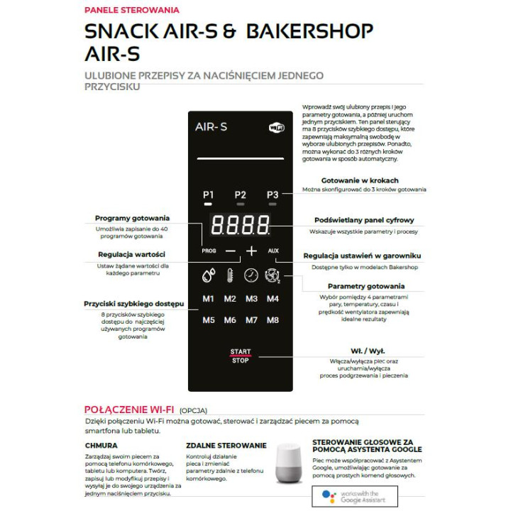 Piec konwekcyjny z naparowaniem | 4xGN1/1 | 6,3 kW | 400 V | Mychef SNACK AIR-S 041E RD