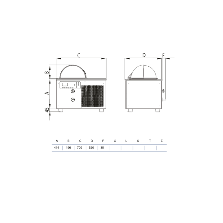 Maszyna do produkcji lodów na żywo freezer 15L/h GELATO LIVE SHOW GLST1 nablatowa