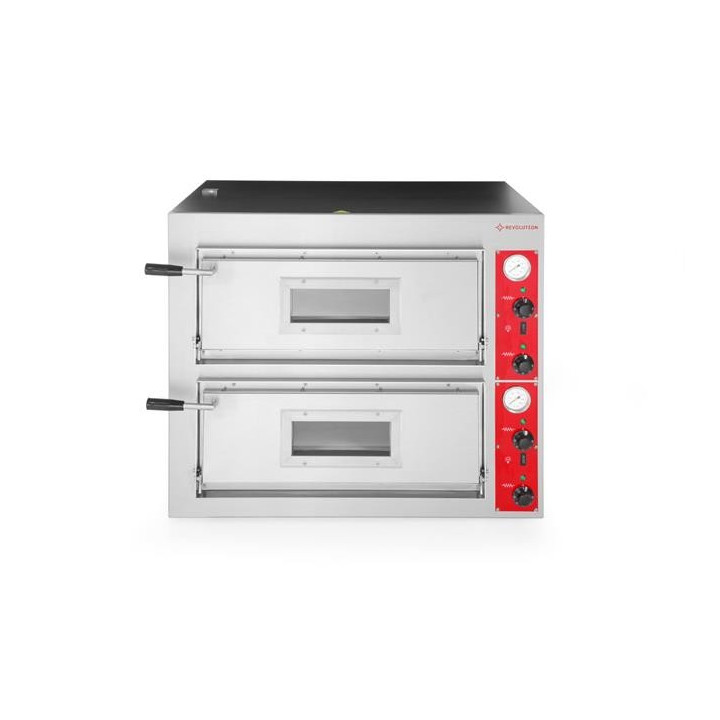 Piec do pizzy dwukomorowy - elektryczny sterowany elektromechanicznie Revolution 2 komory 400V/8400W 910x820x(H)750mm