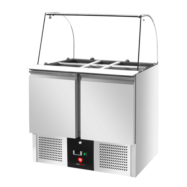 Stół chłodniczy sałatkowy z nadstawą szklaną | 2-drzwiowy | RQS900CG
