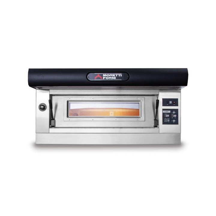Elektryczny piec jednokomorowy P80 z okapem i bazą Moretti Forni MFP80M