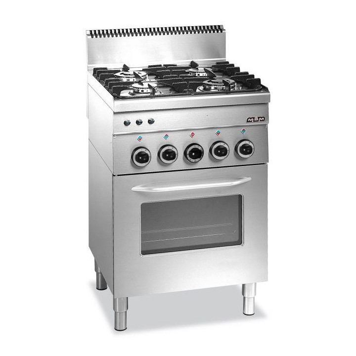Kuchnia gazowa 4-palnikowa z piekarnikiem elektrycznym konwekcyjnym Minima 600 Wariant podstawowy