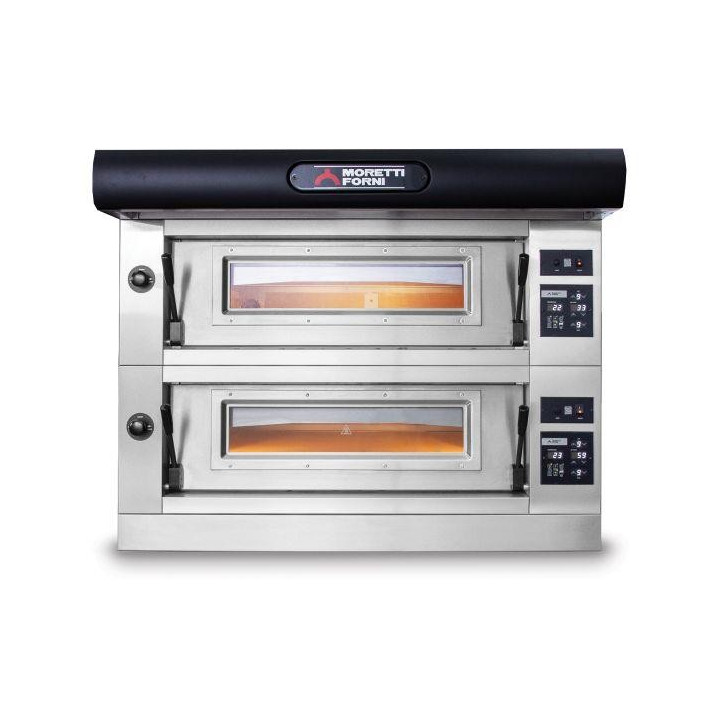 Piec dwukomorowy Amalfi C z okapem i bazą Moretti Forni MFAMALFICD