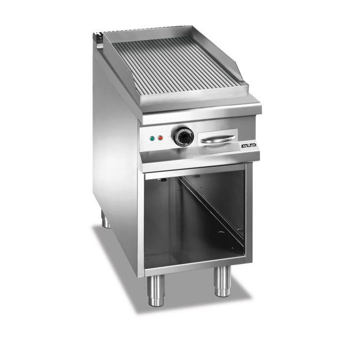 Płyta grillowa elektryczna, na podstawie z trzech stron zamkniętej  400x900 - ryflowana, Magistra Plus 900