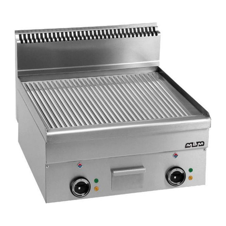 Płyta grillowa elektryczna, stołowa  600x600 - ryflowana, Minima 600