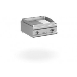 Płyta grillowa elektryczna stołowa 700x700 - 1/2 gładka 1/2 ryflowana chromowana Magistra Plus 700 Wariant podstawowy