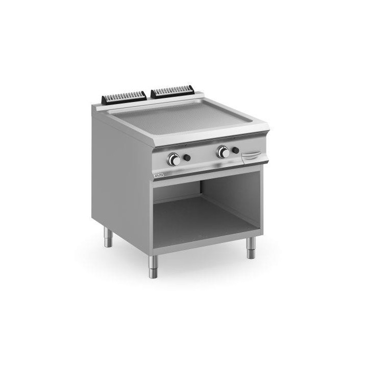 Płyta grillowa gazowa ryflowana podwójna na podstawie z 3 stron zamkniętej linia Domina Pro 900