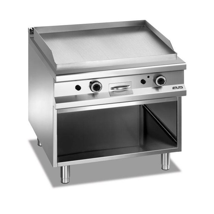 Płyta grillowa gazowa, na podstawie z trzech stron zamkniętej  800x900 - gładka, Magistra Plus 900