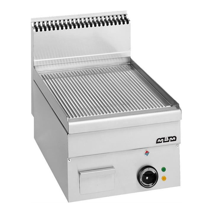 Płyta grillowa gazowa, stołowa  400x600 - ryflowana, Minima 600