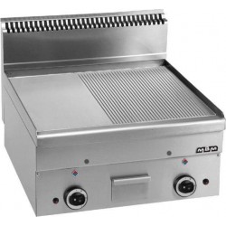 Płyta grillowa gazowa, stołowa  600x600 - 1/2 gładka, 1/2 ryflowana, Minima 600