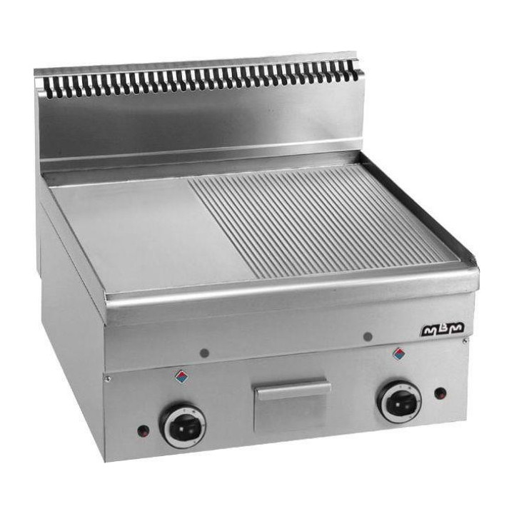 Płyta grillowa gazowa, stołowa  600x600 - 1/2 gładka, 1/2 ryflowana, Minima 600