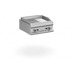 Płyta grillowa gazowa stołowa 700x700 - 1/2 gładka 1/2 ryflowana chromowana Magistra Plus 700 Wariant podstawowy