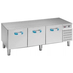 Postawa chłodnicza pod urządzenia stołowe linii Minima 600, 1600x600 z 3 szufladami