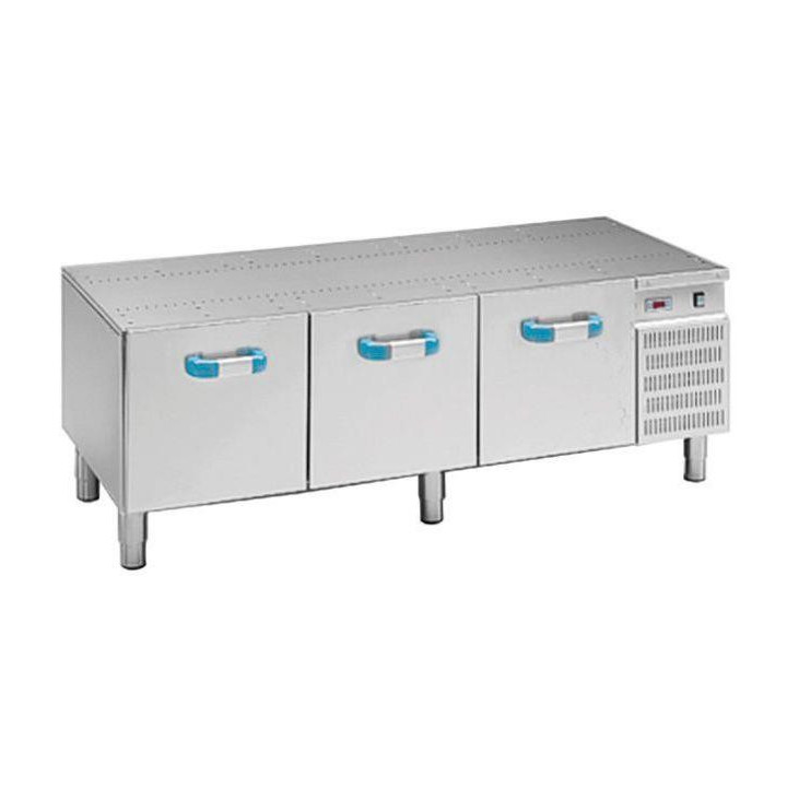 Postawa chłodnicza pod urządzenia stołowe linii Minima 600, 1600x600 z 3 szufladami