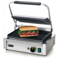 Grill kontaktowy Panini, HENDI, góra i dół ryflowane, 230V/2200W, 432x396x(H)214mm