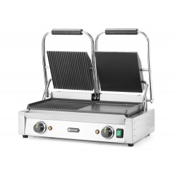 Grill kontaktowy podwójny, HENDI, 1/2 gładka, 1/2 ryflowana, 230V/3600W, 575x430x(H)510mm