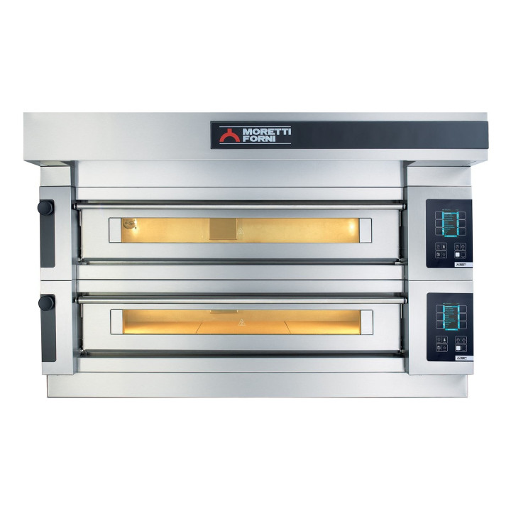 Wielokomorowy elektryczny piec do pizzy i piekarniczy S100E piec dwukomorowy z okapem i bazą