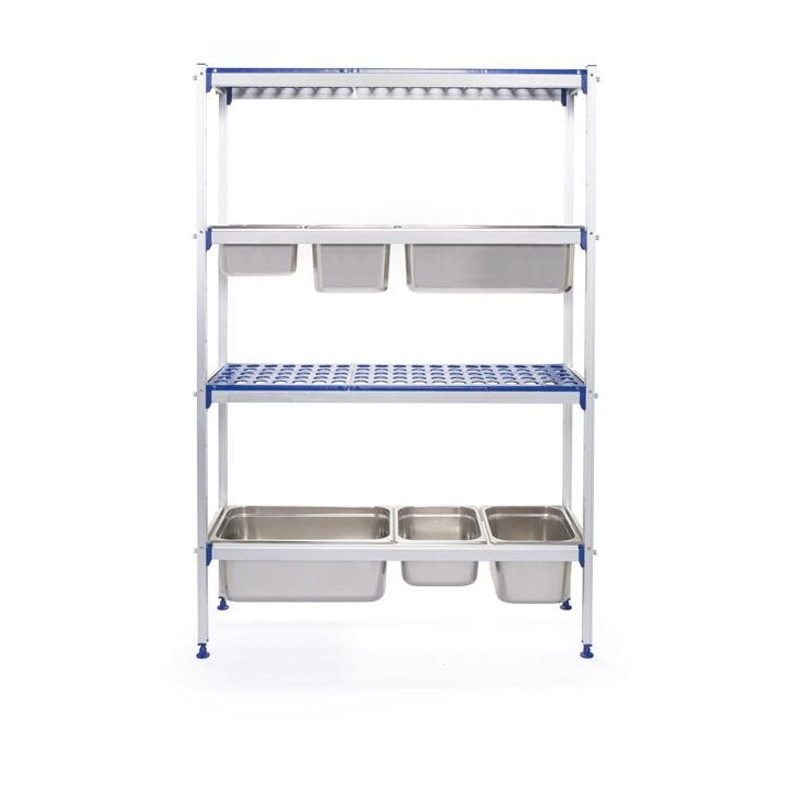 Regał magazynowy aluminiowy na pojemniki GN 1/1