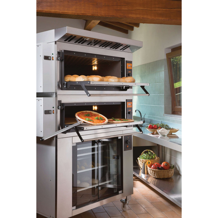 Piec elektryczny piekarniczy modułowy szamotowy z podwyższaną komorą | 2x600x400 | BAKE D4H (TRD4H)