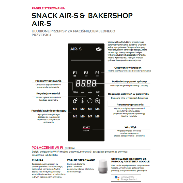 Piec konwekcyjny z naparowaniem | piekarniczy | 4x460x330 mm | 3,6 kW | 230 V | Mychef BAKERSHOP AIR-S 443E RD