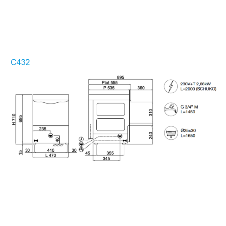 Zmywarka do szkła i talerzy | kosz 400x400 | 230V | panel elektroniczny Advance | KRUPPS CUBE LINE C432