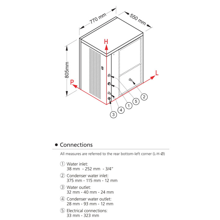 Kostkarka | Wytwornica do lodu Frozen Run | 400 kg/24h | system chłodzenia wodą | CV950W