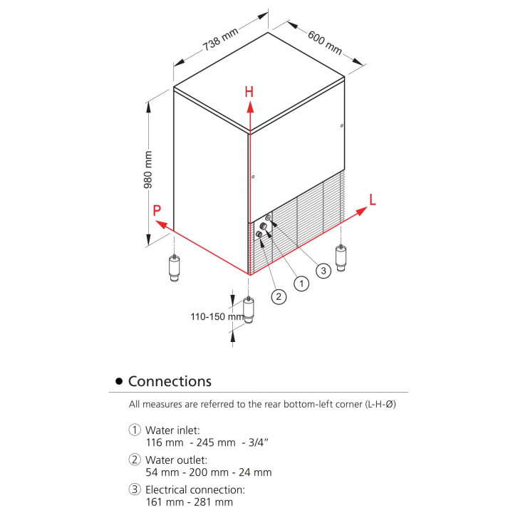 Kostkarka do lodu Frozen Run | 105kg/24h | system chłodzenia wodą | CVC230W