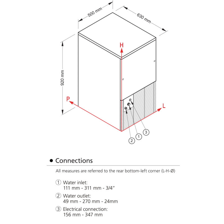 Kostkarka do lodu Frozen Dice | z dyspenserem kostek lodu | 44kg/24h | system chłodzenia wodą | D90W