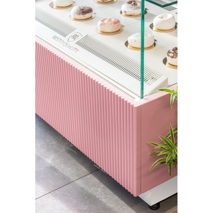 Witryna cukiernicza chłodnicza Dolce Visione Premium 1300 | podświetlany cokół | 1300x670x1300 mm