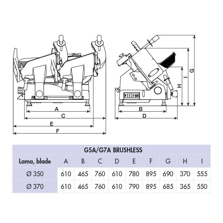 Krajalnica grawitacyjna do wędlin i serów | automatyczna | z wbudowanym licznikiem plastrów | nóż Ø 370mm | 0,38 kW | G7A