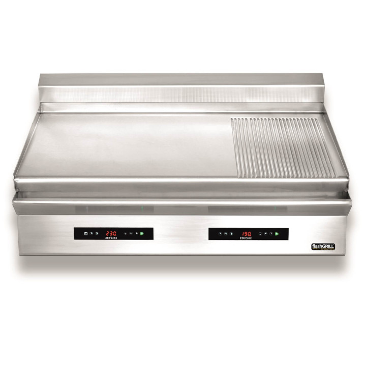 Płyta grillowa elektryczna | energooszczędna | nastawna | podwójna | gładko-ryflowana | Zernike | GE1270D2C