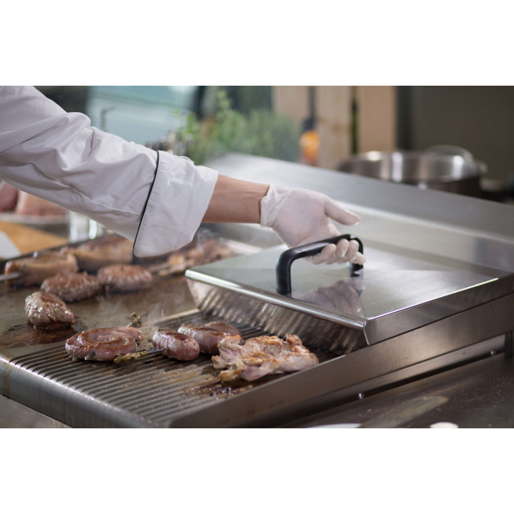 Płyta grillowa elektryczna | energooszczędna | nastawna | podwójna | gładko-ryflowana | Zernike | GE1270D2C