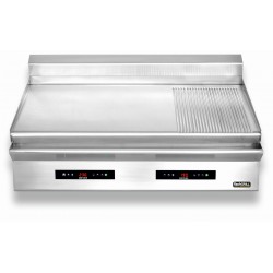 Płyta grillowa elektryczna | energooszczędna | nastawna | podwójna | gładko-ryflowana | Zernike | GE1290D2C