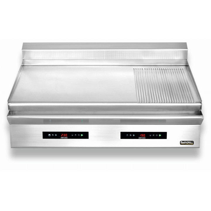 Płyta grillowa elektryczna | energooszczędna | nastawna | podwójna | gładko-ryflowana | Zernike | GE1290D2C