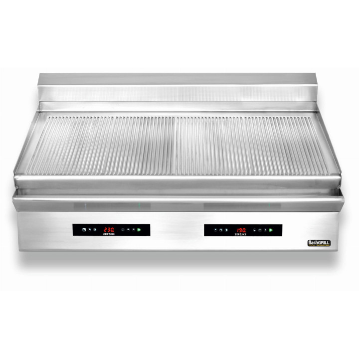 Płyta grillowa elektryczna | energooszczędna | nastawna | podwójna | ryflowana | Zernike | GE1290T2C
