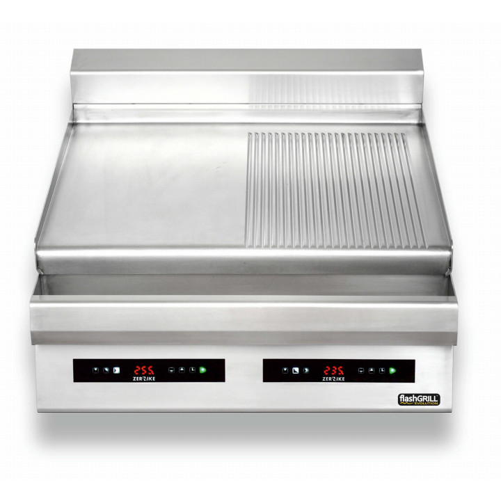Płyta grillowa elektryczna | energooszczędna | nastawna | podwójna | gładko-ryflowana | Zernike | GE8090D2C