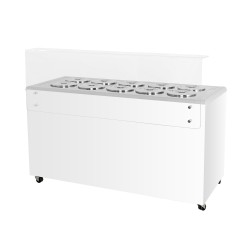 Dystrybutor do lodów | witryna do lodów | konserwator | retro | 10 tub | okrągłe kuwety | 1503x670x895 mm | GELATO POZETTI 10