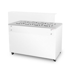 Dystrybutor do lodów | witryna do lodów | konserwator | retro | 8 tub | okrągłe kuwety | 1283x670x895 mm | GELATO POZETTI 8