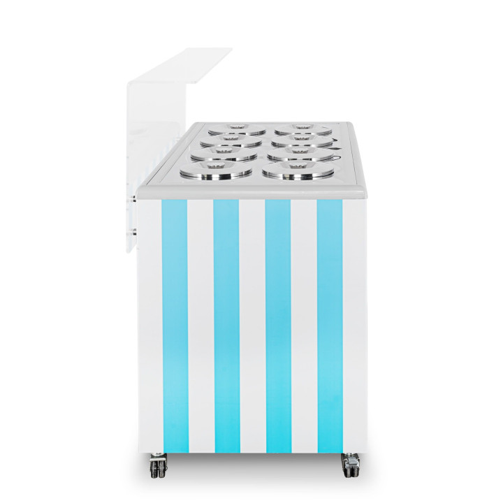 Dystrybutor do lodów | witryna do lodów | konserwator | retro | 8 tub | okrągłe kuwety | 1283x670x895 mm | GELATO POZETTI 8 BLUE