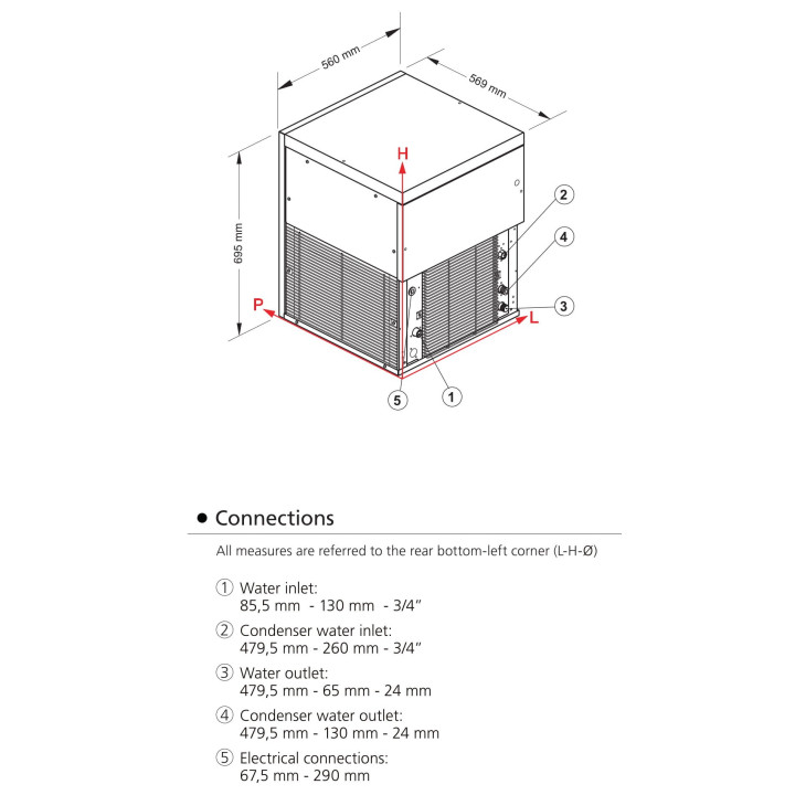 Łuskarko-Grudkarka Frozen Snow | 510 kg/24h | system chłodzenia wodą | GM1200W