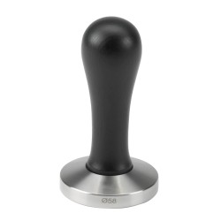 Tamper | ubijak do kawy | stal nierdzewna | czarna drewniana rączka | 58 mm | HEBBF58