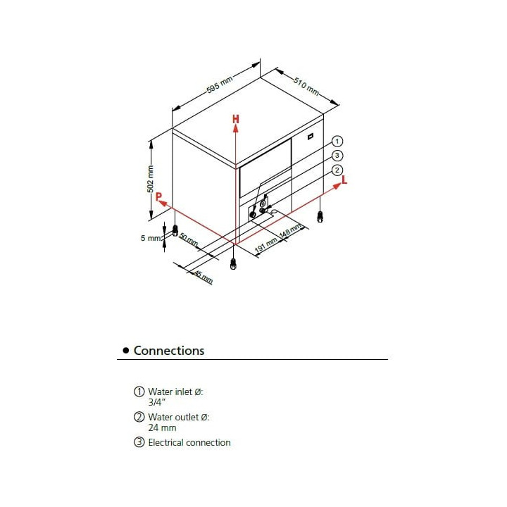 Kostkarka do lodu Frozen Dice | 26kg/24h | do zabudowy | IC50A