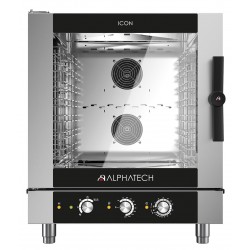 Piec konwekcyjno-parowy gazowy ICGM071E | 7x GN 1/1 | 7x 600x400 | Alphatech by Lainox  | sterowanie manualne