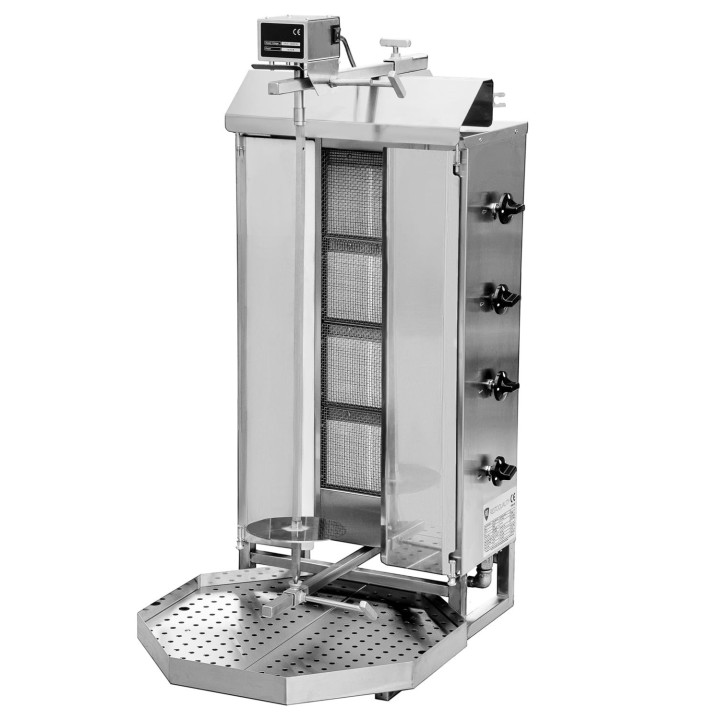 Gyros | opiekacz gazowy do kebaba | 4 palniki | wsad 60kg KLG221